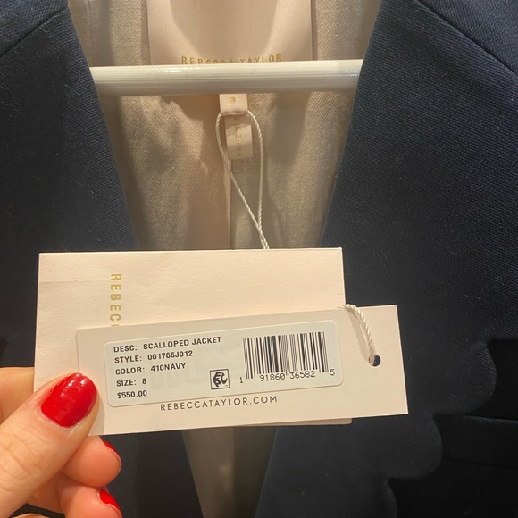 NWT Rebecca Taylor navy blazer - size 8 - Picture 6 of 6
